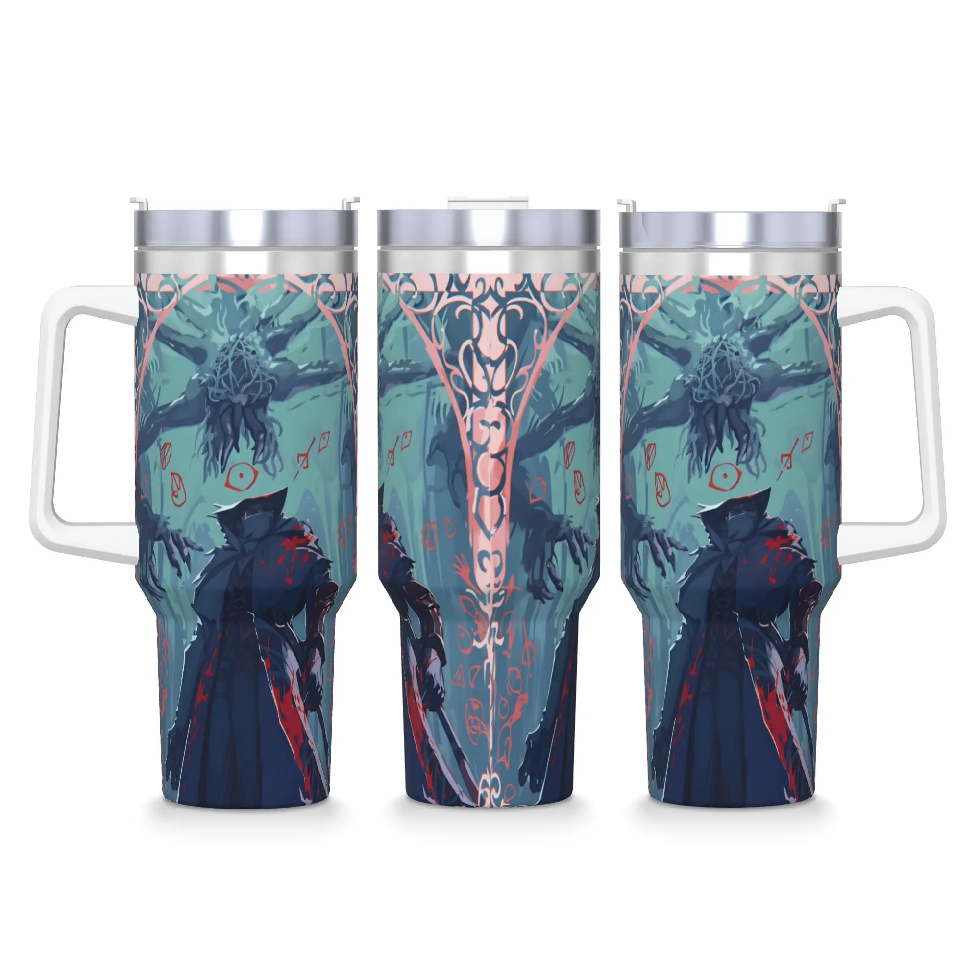 

Game Bloodborne Tumbler Hot Drinks Water Bottle Heat Preservation Stainless Steel Coffee Mug Custom Driving Car Mugs