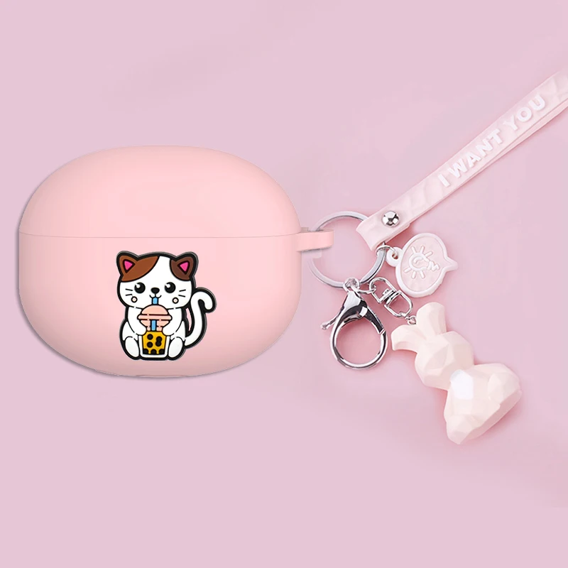 For Redmi Buds 4 active /buds4 pro Case Cartoon peach /avocado/ Cute Animal silicone Earphones Cover Redmi Buds4 case