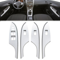 4Pcs/Set Fit For Toyota Corolla 2009 2010 2011 2012 2013 Facelift Front Window Lift Control Switch Bezel Trim Panel Cover Sliver