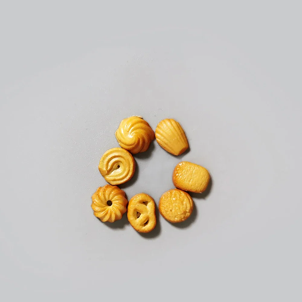 1/12 Doll House Miniature Ceramic Tray Biscuit Coffee Cup Pot Set Food Model Toy for Mini Decorate Dollhouse Accessories