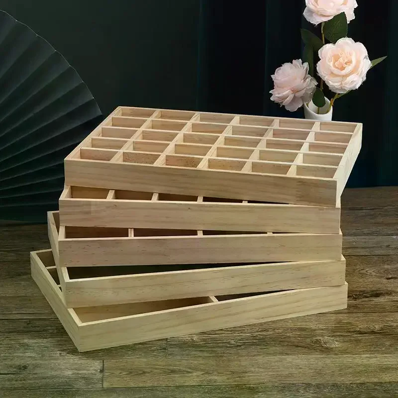Wooden Stackable Exquisite Jewelry Display Holder Portable Ring Earrings Necklace Organizer 1Pcs