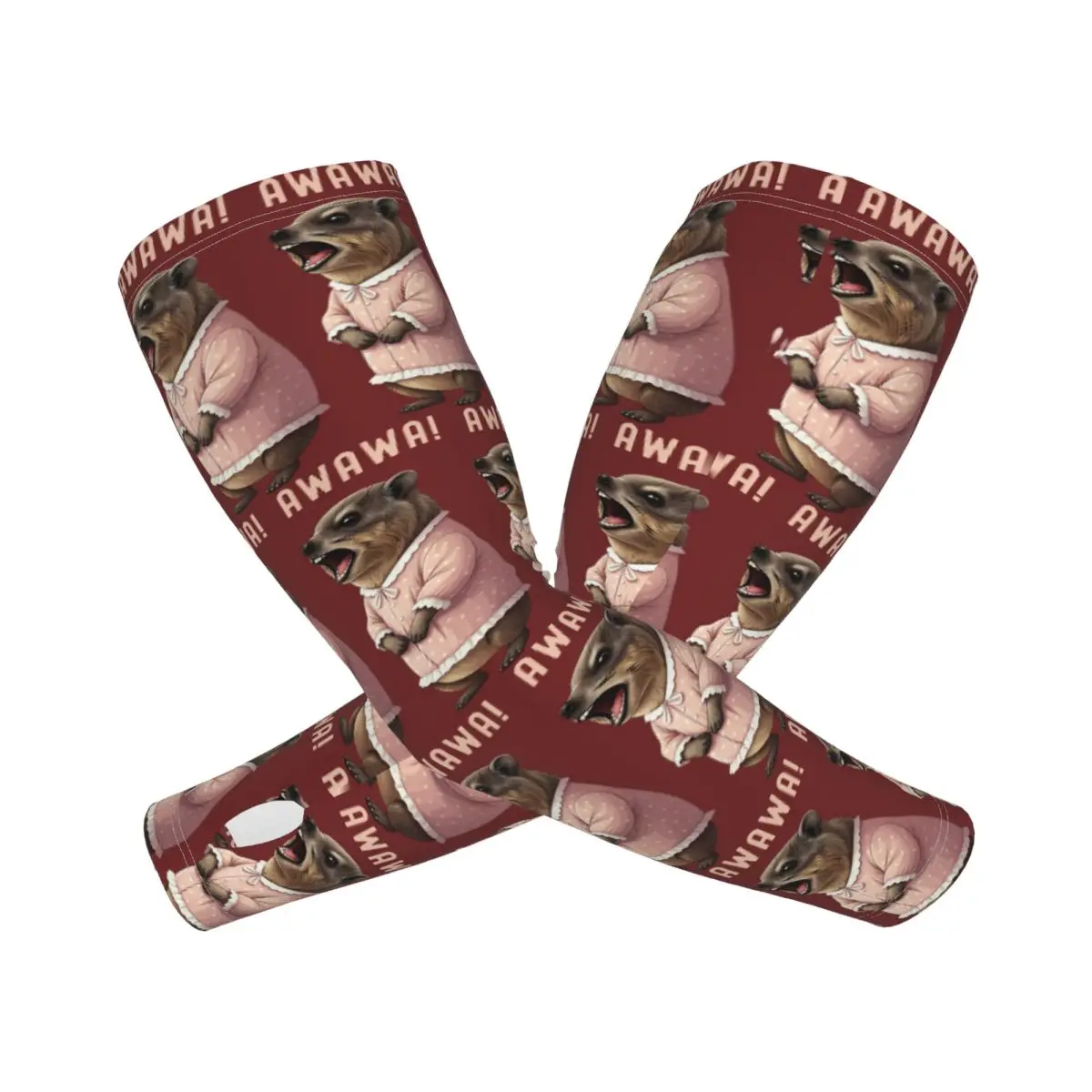 

Rock Hyrax Lover Awawa Funny Upset Groundhog Dassi Night Gown Arm Sleeves Sun UV Protection Cover Summer Ice Silk Tattoo Sleeves