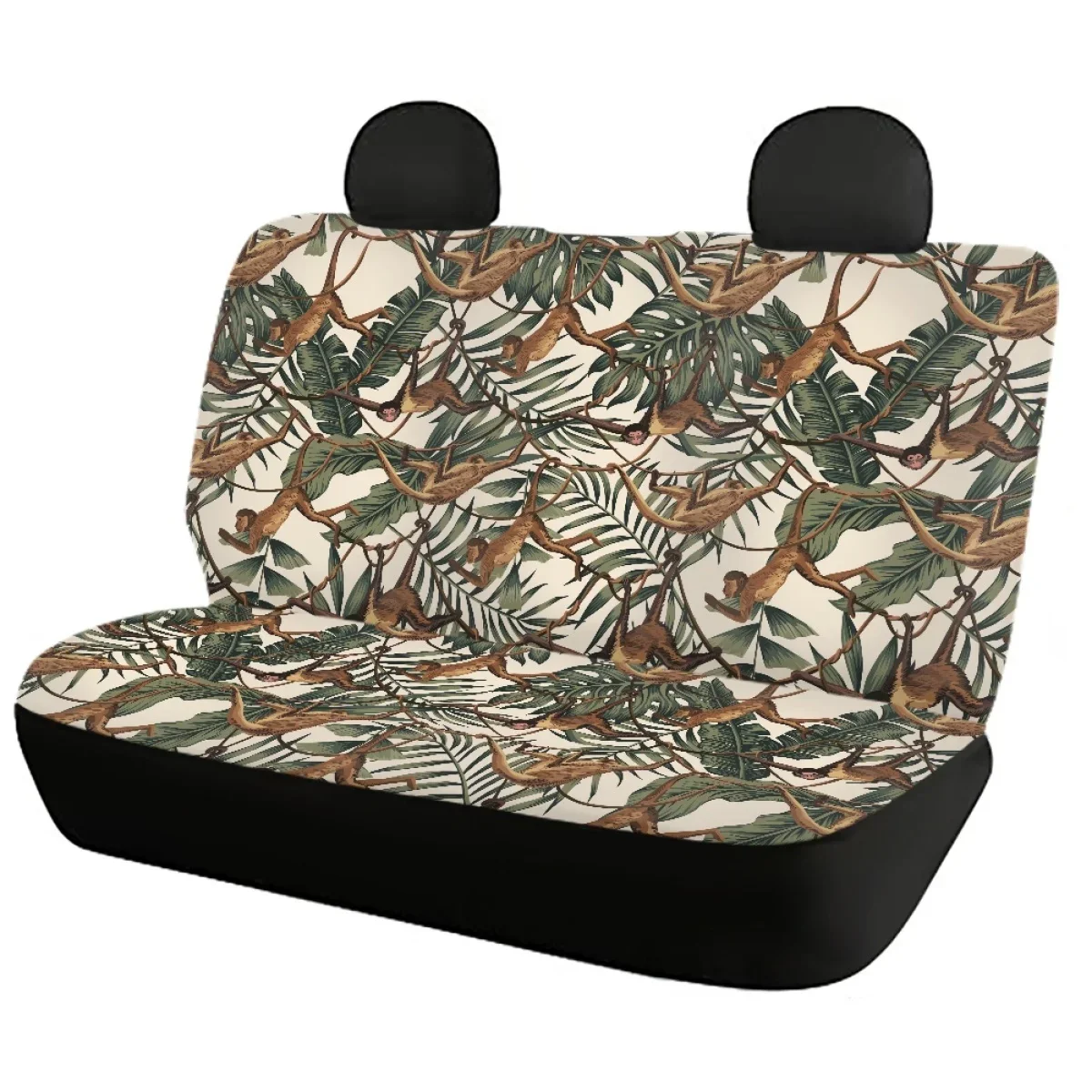 Tropical Banana Leaf Design Comfortable Front/Back Car Seat Covers Universal Car Interior Seat Cover Non-Slip Stylish Car Access