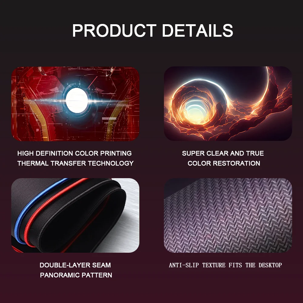 I-Iron M-Man Mousepad Large Gaming Mouse Pad LockEdge Thickened Computer Keyboard Table Desk Mat