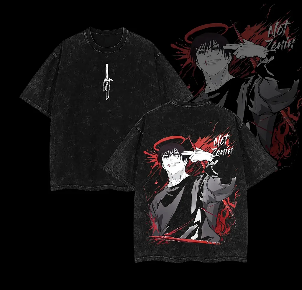 Fushiguro Toji Graphic T-shirt Anime Jujutsu Kaisen Vintage Washed Oversized T Shirt Men Women Clothing Cotton Short Sleeve Tees