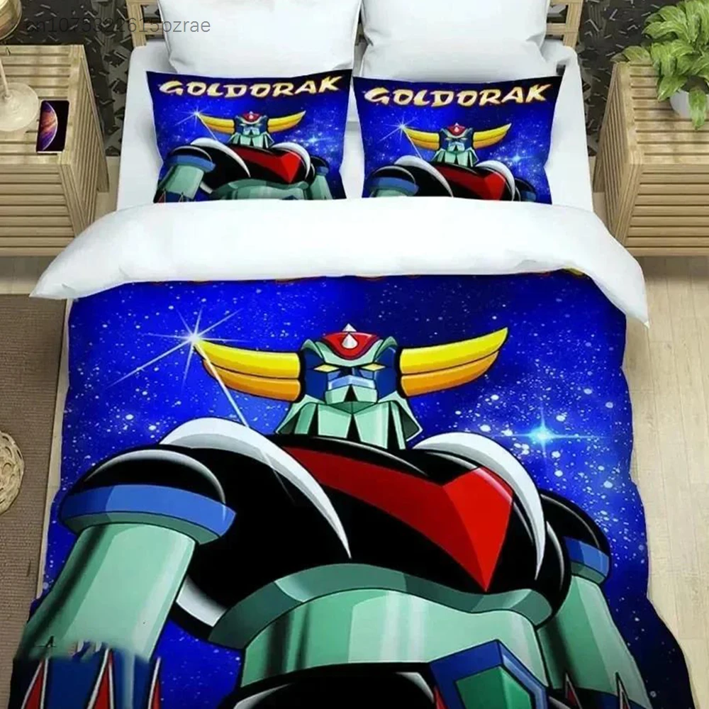 3D UFO ROBO GRENDIZER GOLDORAK Bedding Set Printed Bed Set With Pillowcase Bed Duvet Cover Soft Queen King Size Bedclothes Home