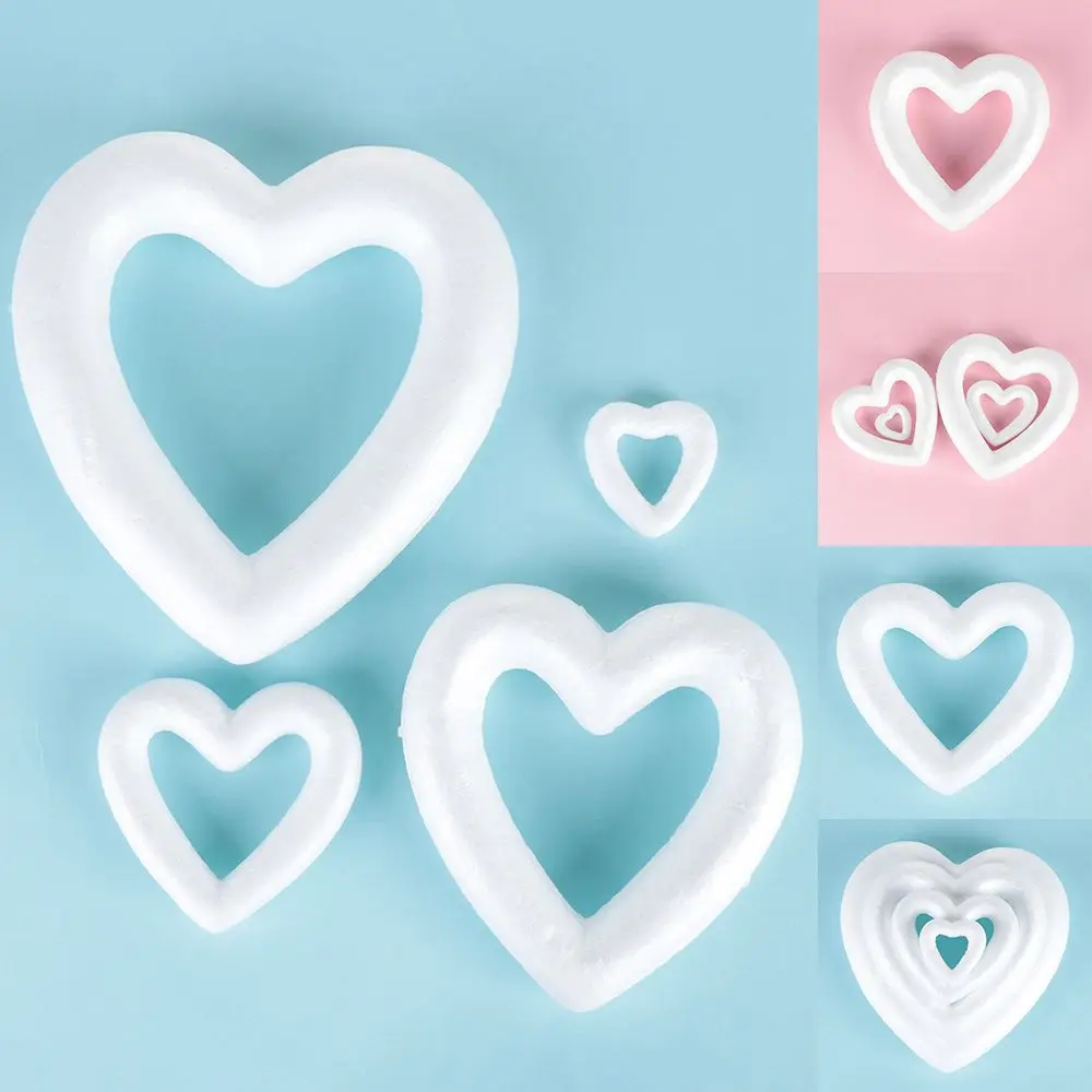 Kids Favors Hollow Modelling Polystyrene Party Decoration Heart Foam Mould White Craft Balls Valentine's Day