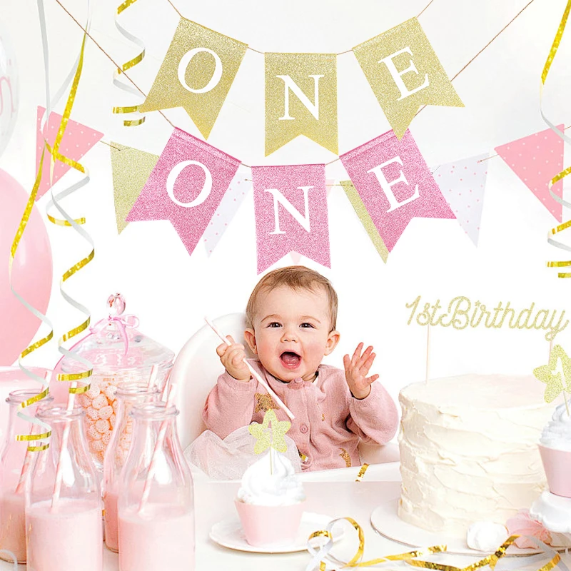 

Baby First Birthday Chair Banner Burlap ONE Letter Garland Boy Girl One Year Old Birthday Party Photo Props Baby Shower Decors
