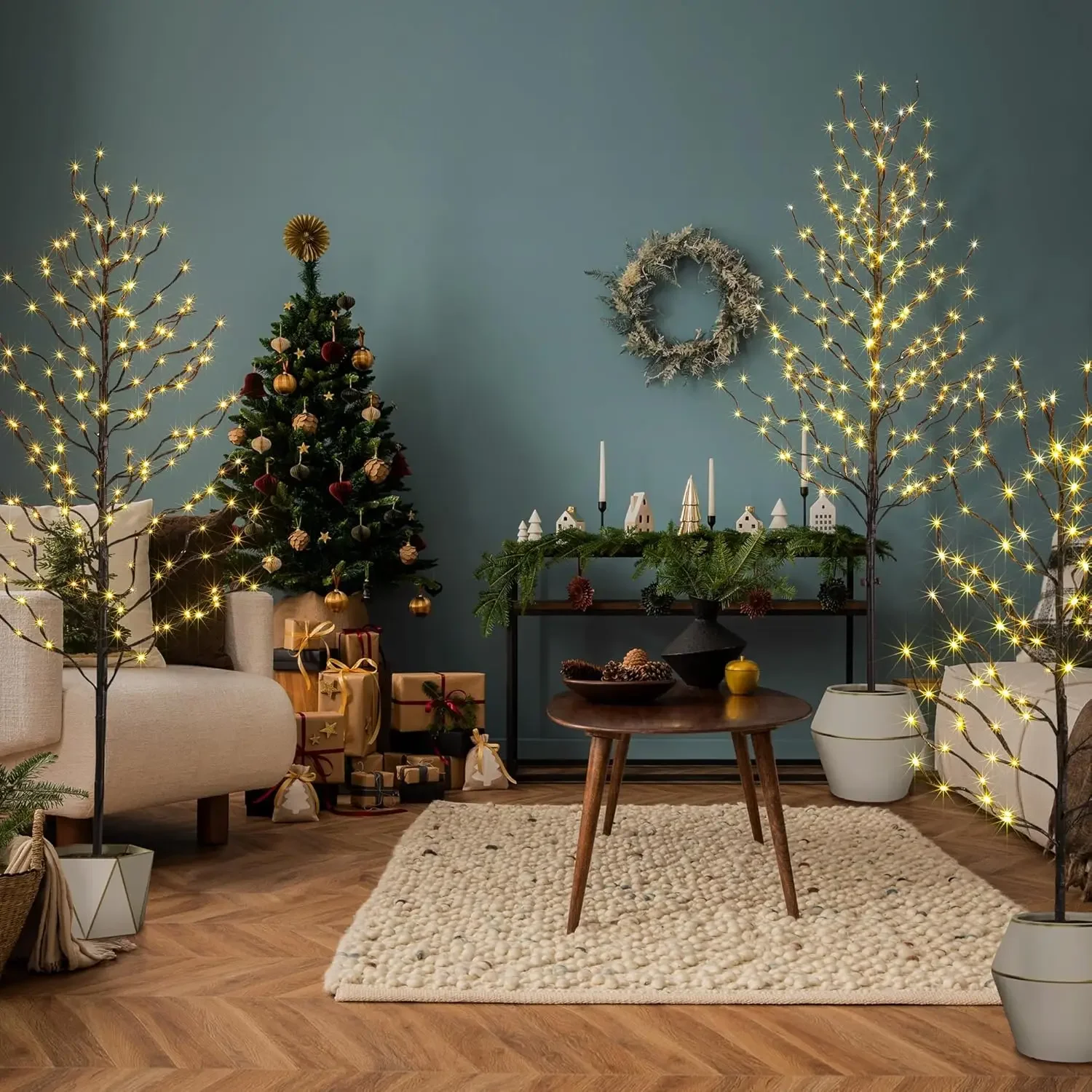 3 Star Light Trees Christmas Decorations, Including 3 feet, 5 feet, and 6 feet, Warm White Christmas Tree