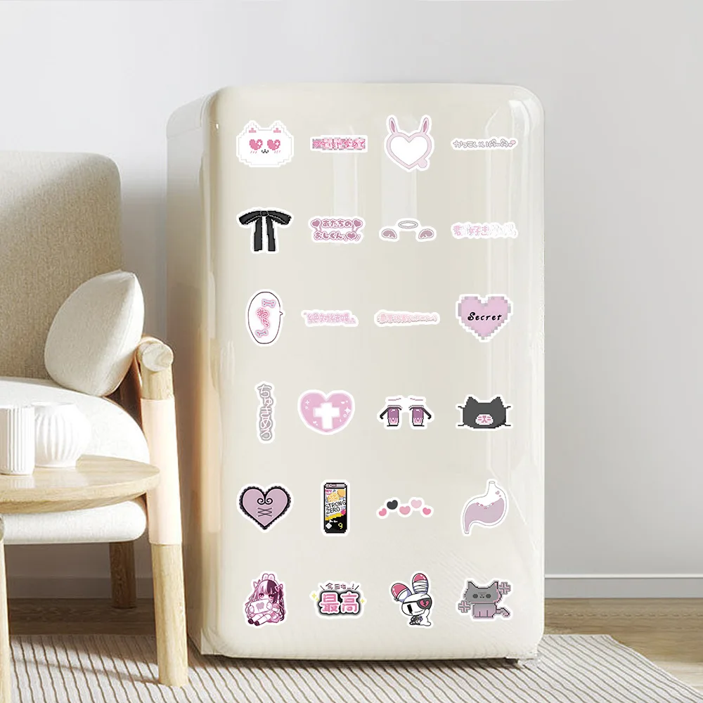 100 SZTUK Naklejek z Kreskówkową Dziewczyną w Stylu INS, Różowe, Wodoodporne, Naklejki do Rysowania, Zabawka, Prezent, DIY, Album, Dziennik, Gitara, Biurko, Rower, Rysowanie