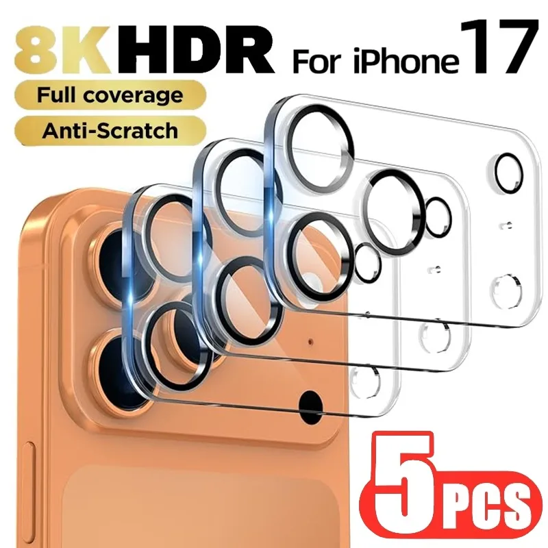 5Pcs Clear Protective Tempered Glass for iPhone 17 16 15 14 13 12 11 Pro Max Camera Lens Protector for iPhone 15 Pro Max 17 Air