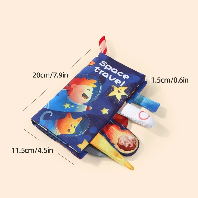 Early Education หนังสือผ้าสําหรับทารกและเด็กวัยหัดเดิน 0-3 ปีหางของทารก Biteable หน้า Soft Book สําหรับทารกการเรียนรู้และความสนุกสนาน