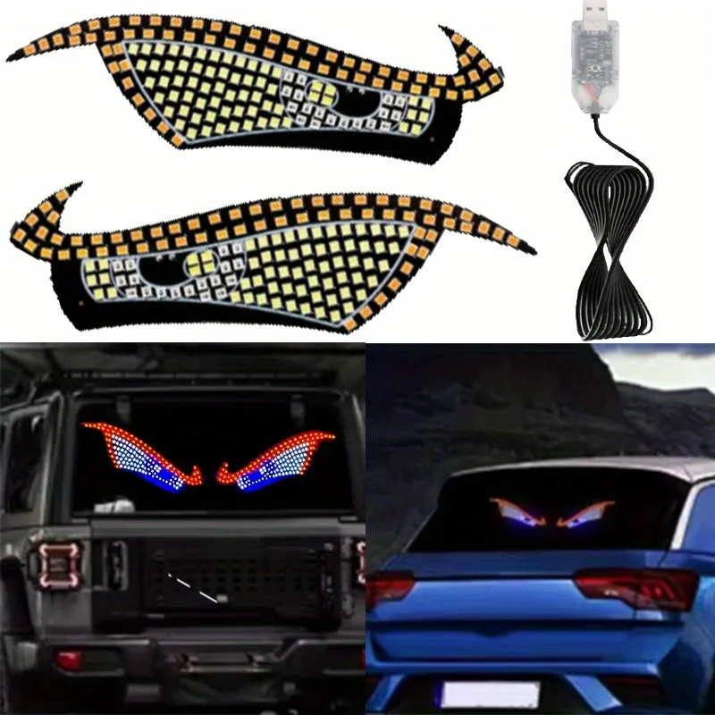 For Trucks: Creative Dynamic Devil Eye LED Decorative Lights, 5V USB-Powered, Car Accessories
