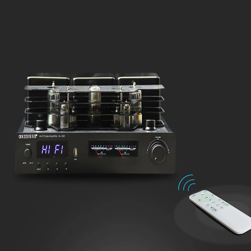 Lyele AL260 Sound Amplifier 400W Dual Channel High Power  Usb Fiber Optic Coaxial Digital Input Bluetooth 5.0 Tube Amplifier