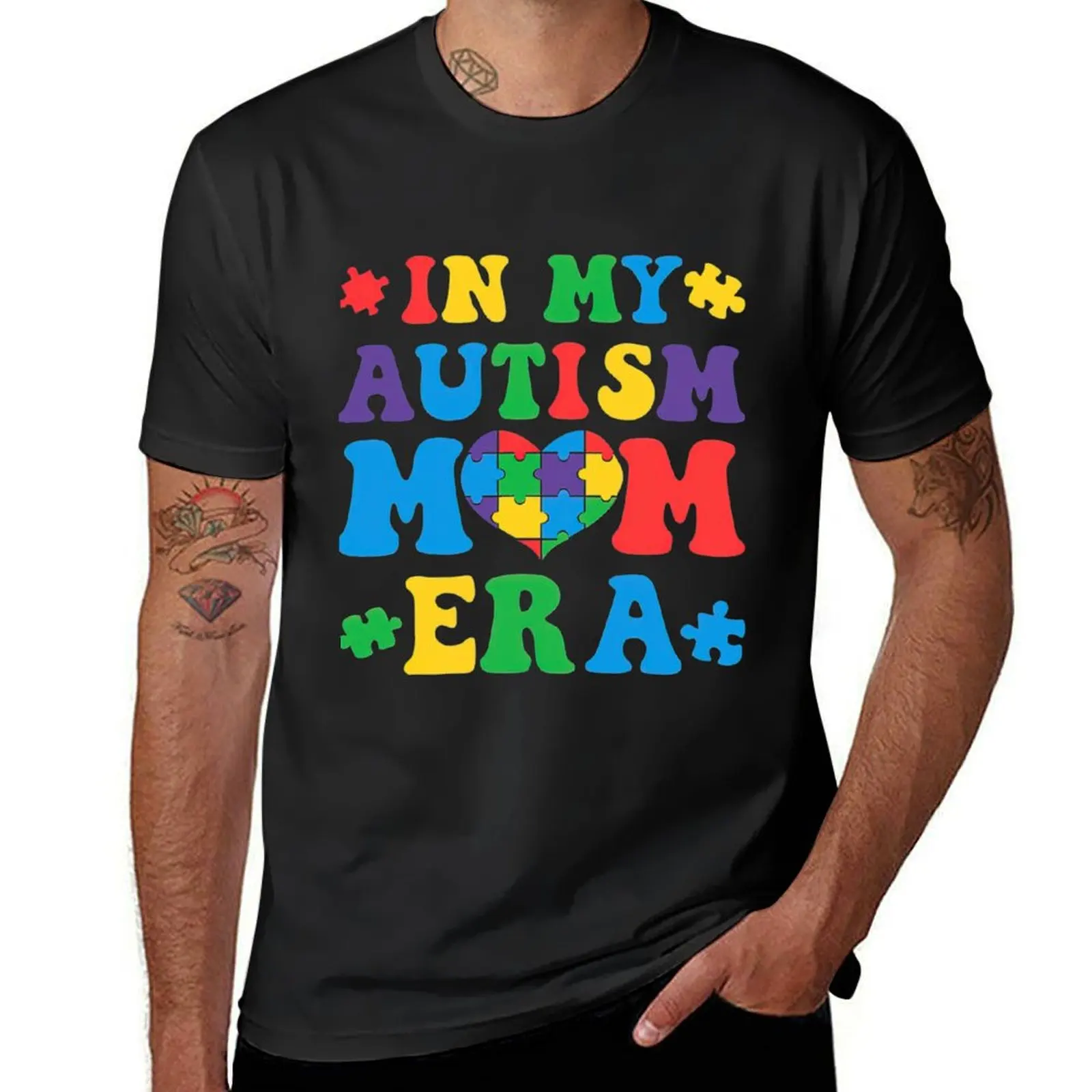 

In My Autism Mom Era Celebrating World Autism Awareness Day T-Shirt anime man t shirt summer top mens vintage t shirts