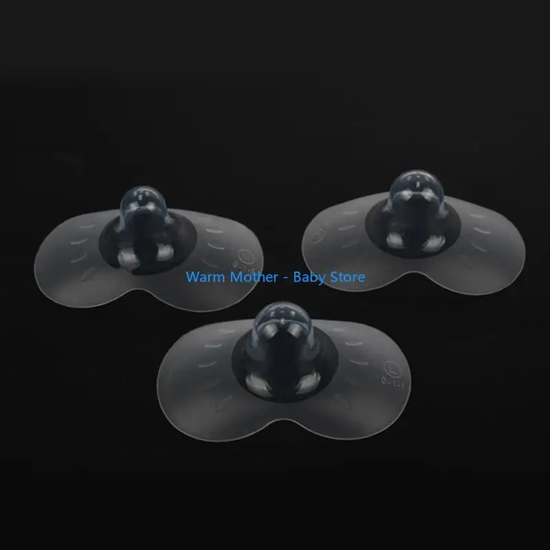 2 قطعة حماة الحلمة سيليكون تغذية الأمهات الحلمة غطاء للحماية غطاء الرضاعة الطبيعية مع حمل واضح ل 57QE #5