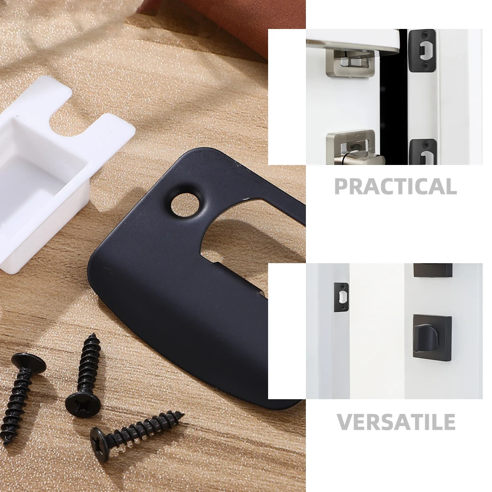 

2pcs Stainless Steel Deadbolt Strike Plates Latch Striker Plate For Home Metal Door Lock Strike Plate Durable Rust Resistant For