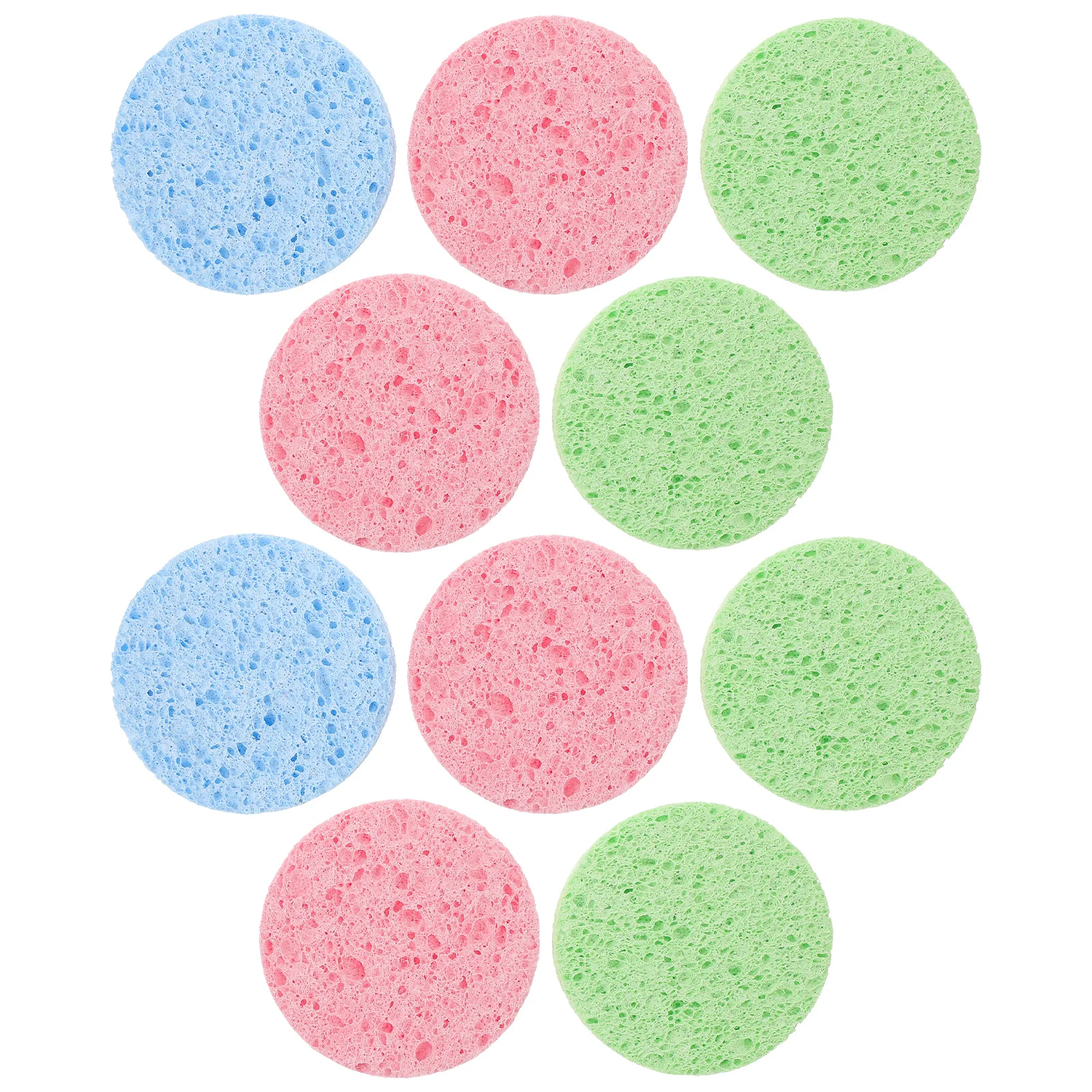 10 個圧縮フェイシャルスポンジメイク落としパフ穏やかな角質除去フェイスクリーニングパッドディープポアクレンジングアクセサリー