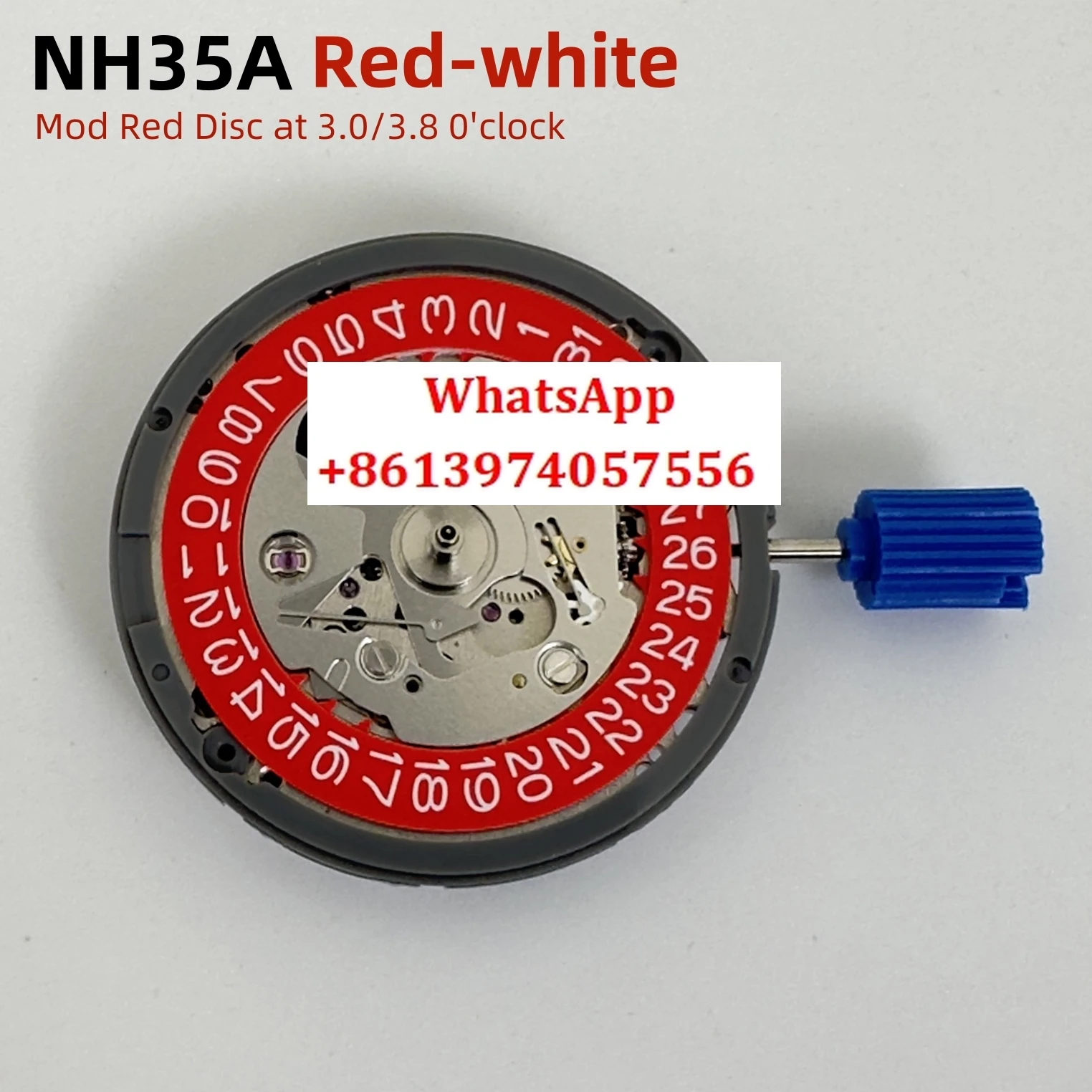 

Genuine NH35 Mechanical Movement Modified Red Datewheel 3.0/3.8 Crown Japan Mod NH35A Mechanism Black/Blue/Vintage-Silver Disc