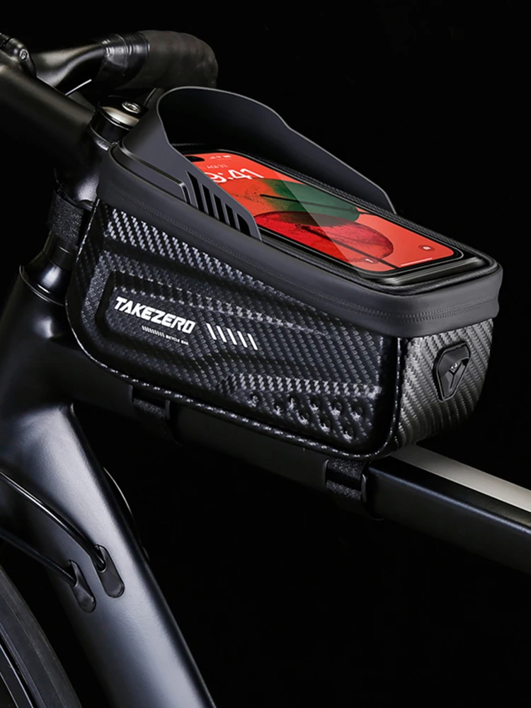 1L حقيبة بإطار أمامي للدراجة مقاومة للماء حقائب ركوب الدراجات المحمولة 6.8 بوصة تعمل باللمس ملحقات دراجة الطريق #6