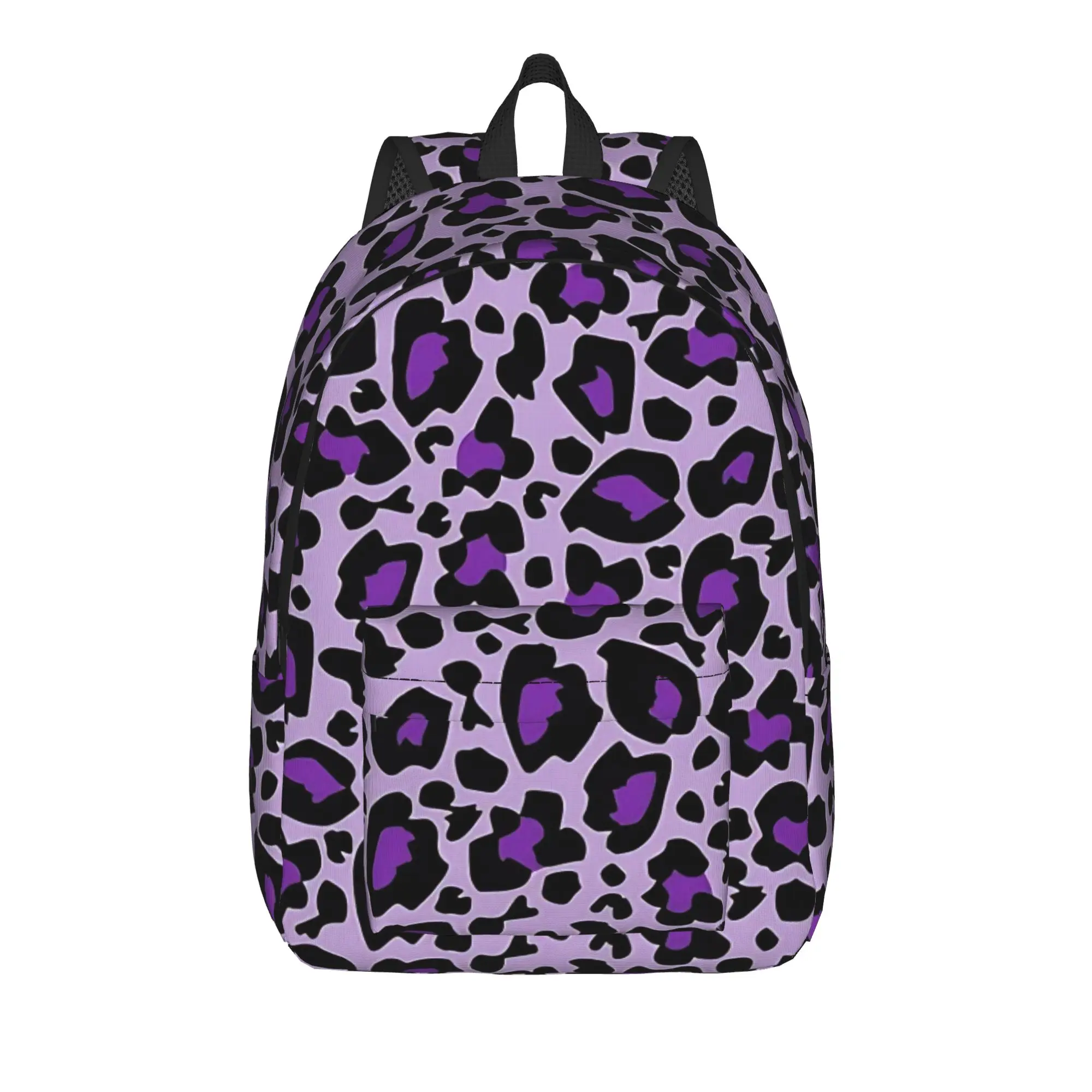 Leopard Print Bright Purple 1143292228 Backpack  Camping Backpacks Teen Kawaii School Bags Custom Breathable Rucksack