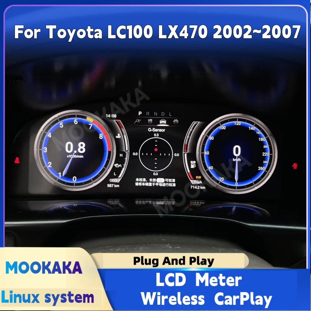 Digital Dashboard For Toyota LC100 LX470 2002~2007 Car Cluster LCD Meter Virtual Cockpit Digital Instrument Panel Head Unit