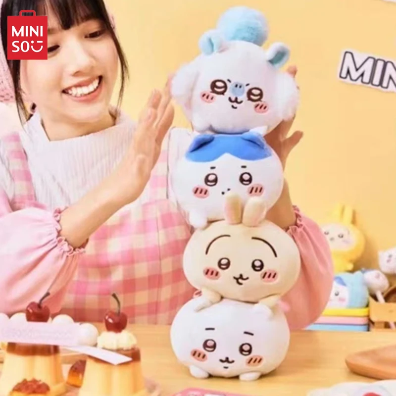 MINISO Chiikawa Stacked High Series Plush Doll Cute Hachiware Momonga Pillow Children's Toys Decorative Ornaments Christmas Gift