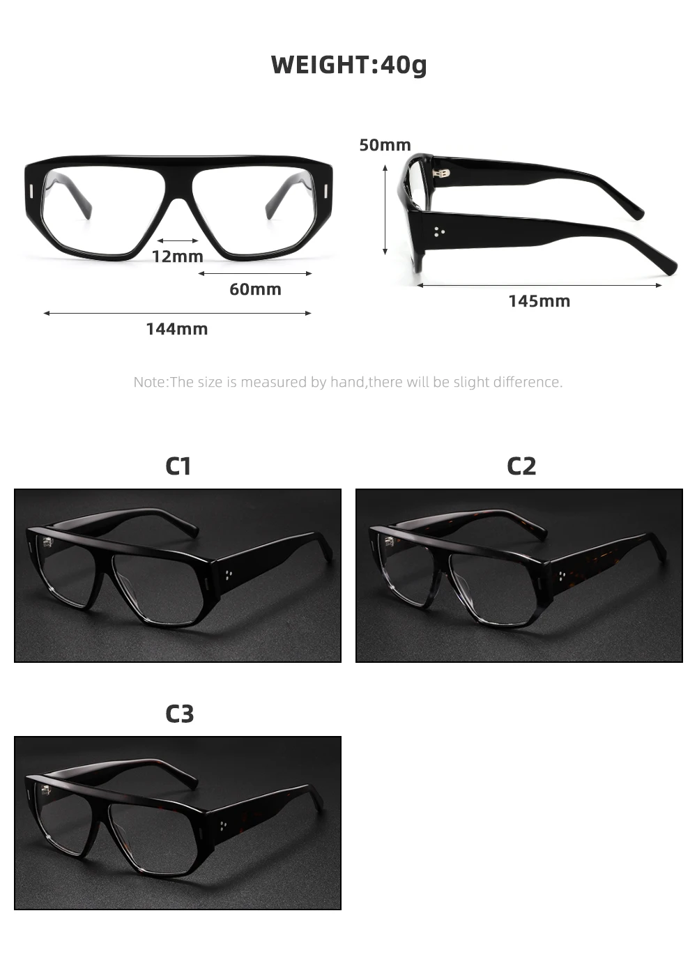 Thick Oversized Acetate Reading Glasses for Men Trendy Optical Eyewear Stylish Shield For Men Lentes De Sol Custom Prescription