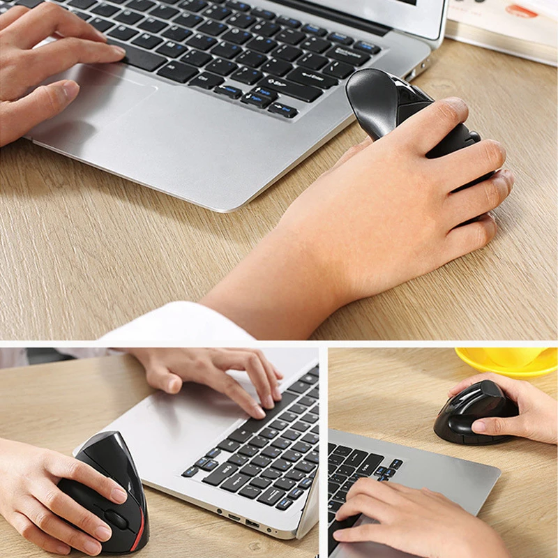 

Vertical Mouse Ergonomic 2.4GHz Wireless Optical Mice 3 Adjustable 6 Buttons For Laptop PC Computer Desktop