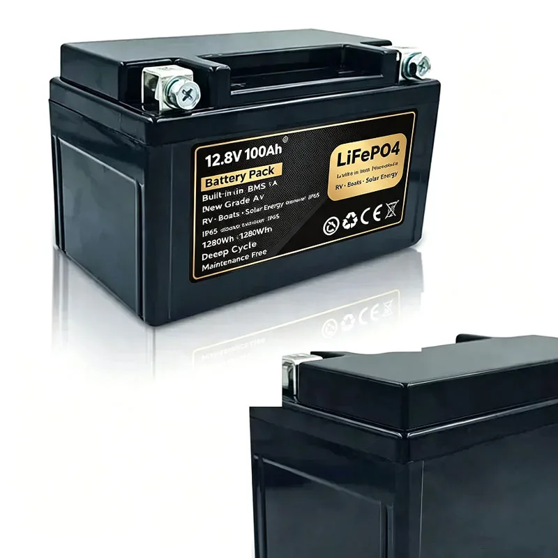 12.8V 100Ah LiFePO4 Battery Pack New Grade A Built-in BMS for RV Boats Solar Energy