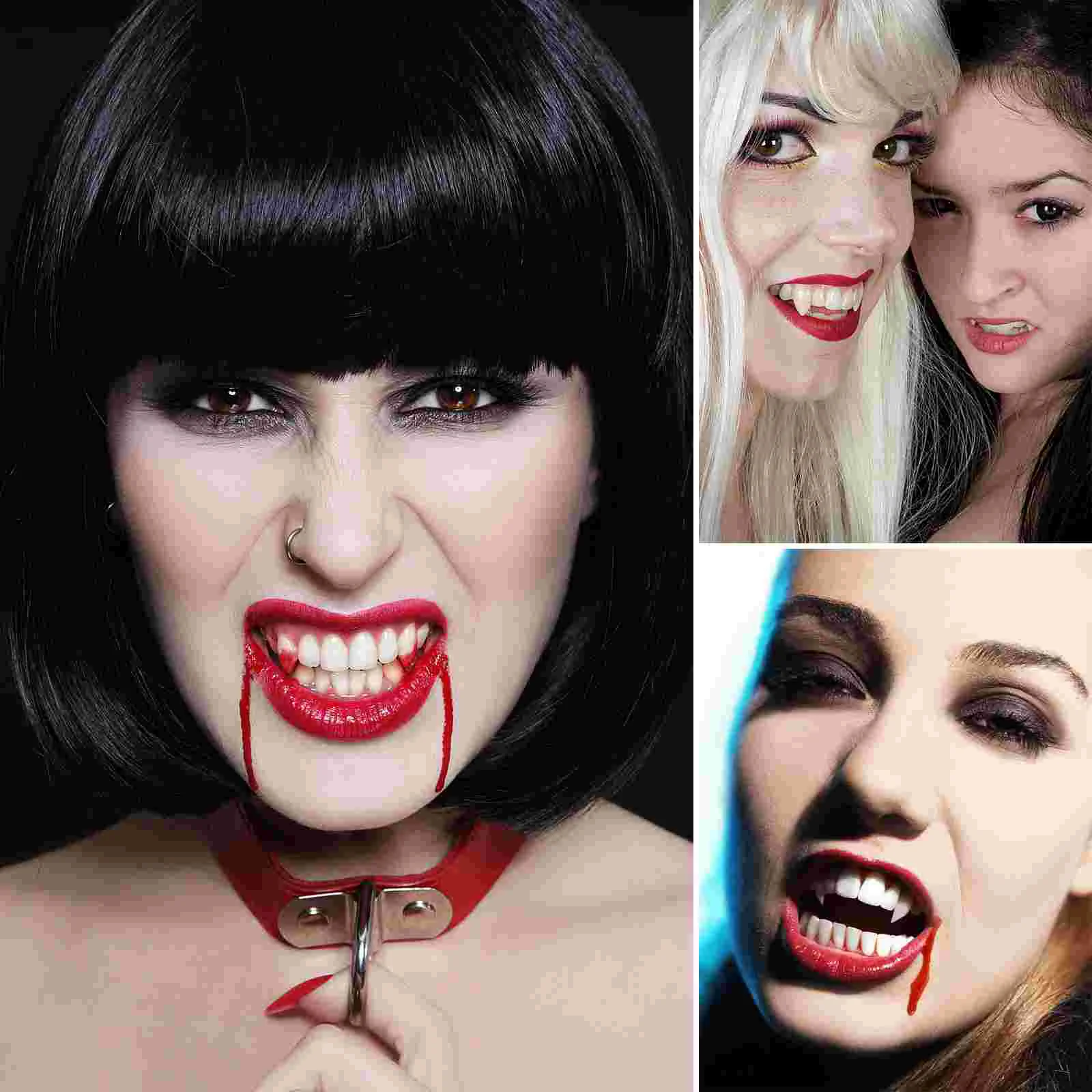 3 Pairs Halloween Fake Teeth Vampire Fangs Cosplay Teeth Cosplay Party Props Halloween Fake Fangs Vampire Teeth