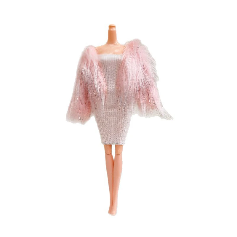 موضة ملابس دمى 30 سنتيمتر الفتيات الأميرة الملابس مجموعة 11.5 بوصة ملابس دمى 1/6 دمى اكسسوارات الفراء سترة فستان مجموعة لتقوم بها بنفسك لعبة