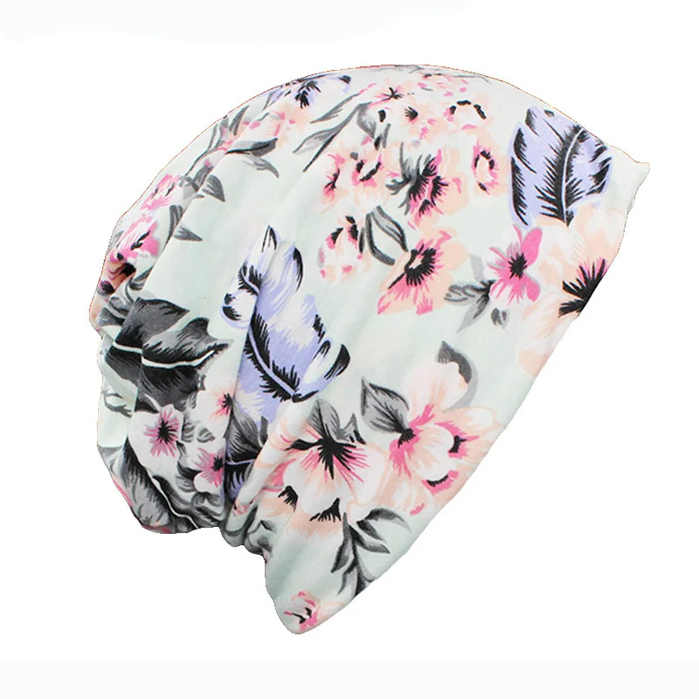 LOVINGSHA Autumn Winter Dual-use Floral Design Hat For Ladies thin Skullies And Beanies Girl Scarf Women Face Mask Female HT118