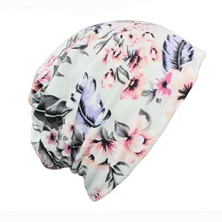 LOVINGSHA Autumn Winter Dual-use Floral Design Hat For Ladies thin Skullies And Beanies Girl Scarf Women Face Mask Female HT118