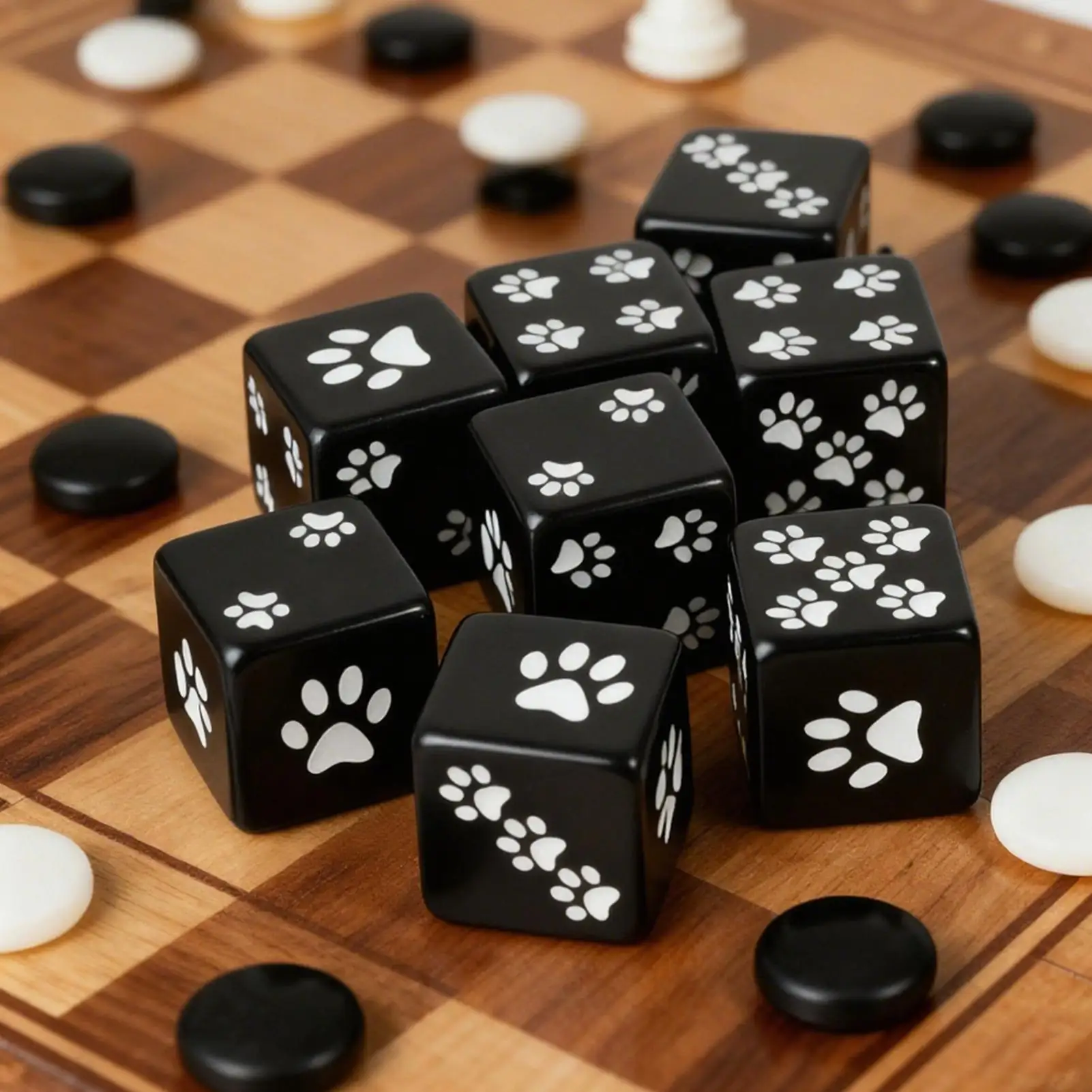 لعبة الطاولة النرد 10 قطع الكرتون لطيف 6-الوجهين لعب مجلس لعبة النرد هريرة باو موضوع للتخييم المنزل نزهة عنبر السفر #4