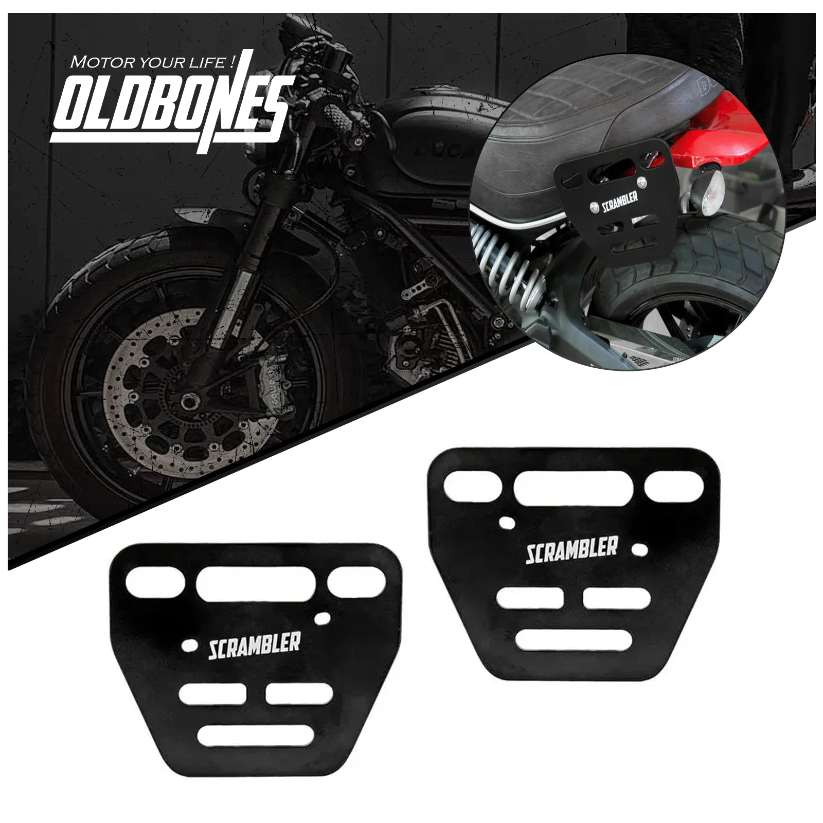 1 Pair Motorcycle Accessories Aluminium Saddle Bags Mounting Brackets Side Pannier Racks Carrier For Ducati Scrambler Protective