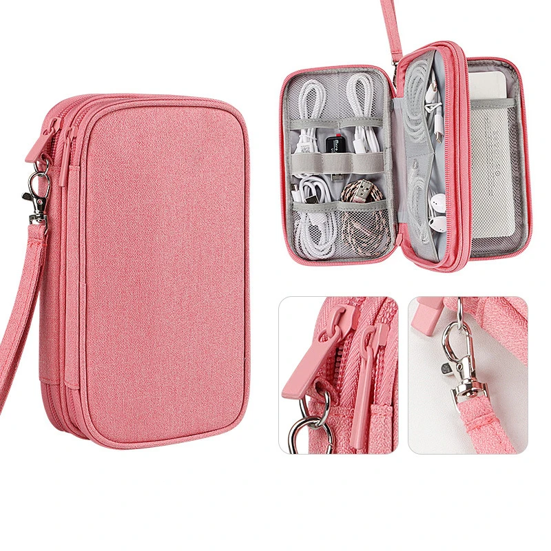 Portable Travel Digital Product Storage Bag Organizer Multi-layer Headset Cable Bag Charging Treasure USB Data Cable Bag