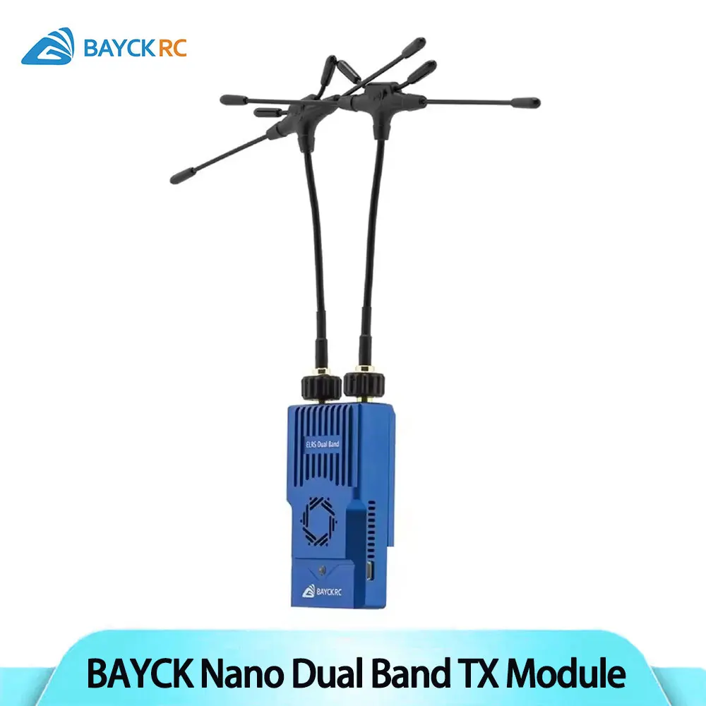

BAYCK Nano Dual Band TX Module 915MHz/2.4GHz ELRS 1W RF Modules Dual/Single Antenna Built-in Cooling Fan For RC FPV Drone