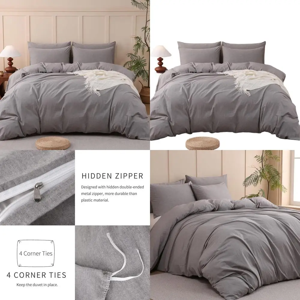 

Комплект пододеяльников из 100% хлопка размера «king-size» — ультрамягкий, дышащий льняной, подходит для четырех сезонов (104x90), одеяло в комплект не входит