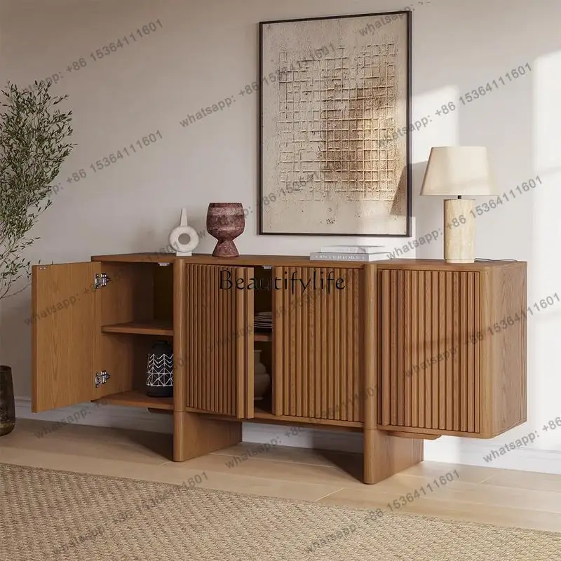 

KTFrench retro sideboard, vintage style light luxury high-end solid wood storage cabinet, living room