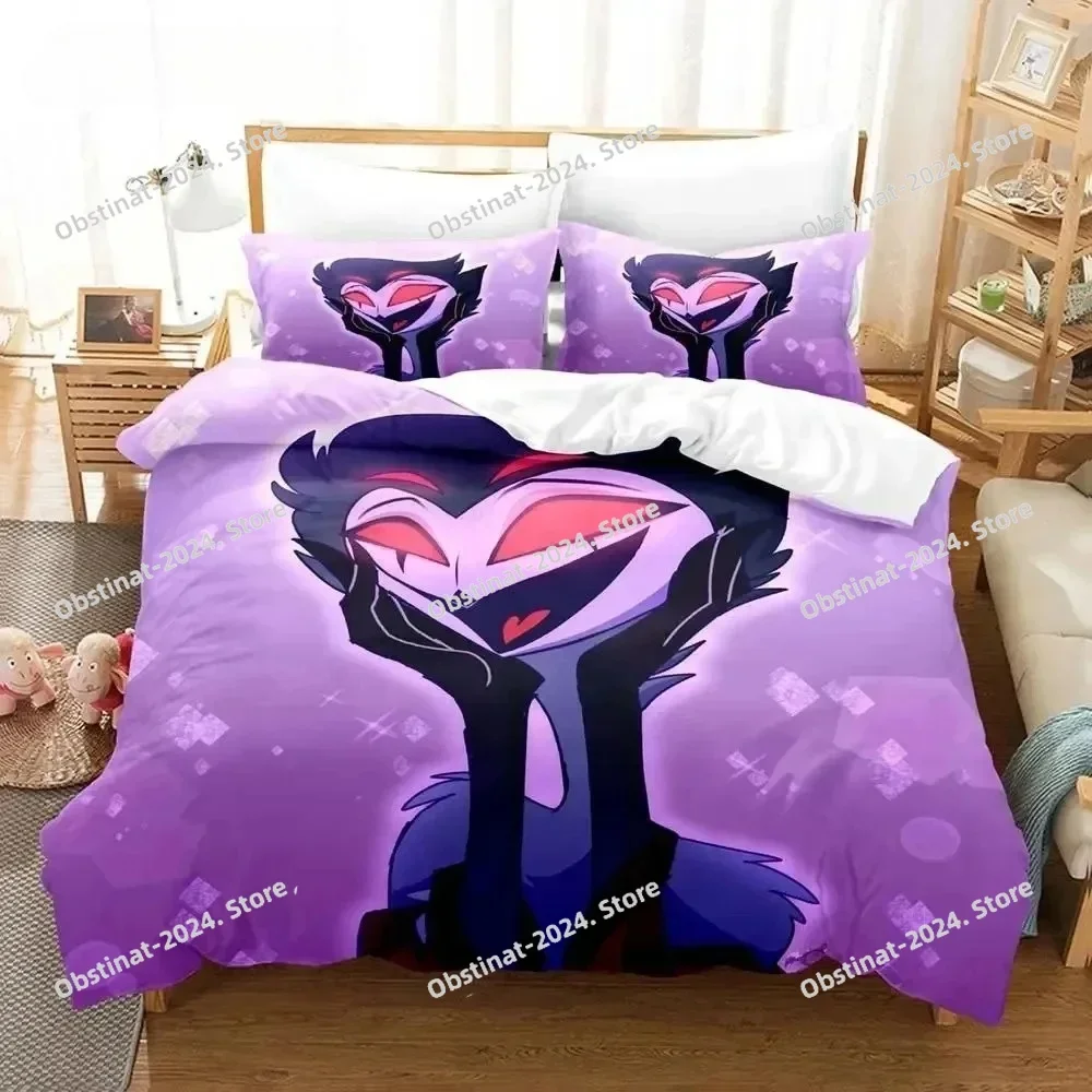 Anime Stolas Helluva Hazbin Hotels Boss Bedding Set Boys Girls Twin Queen Size Duvet Cover Pillowcase Bed Boys Adult