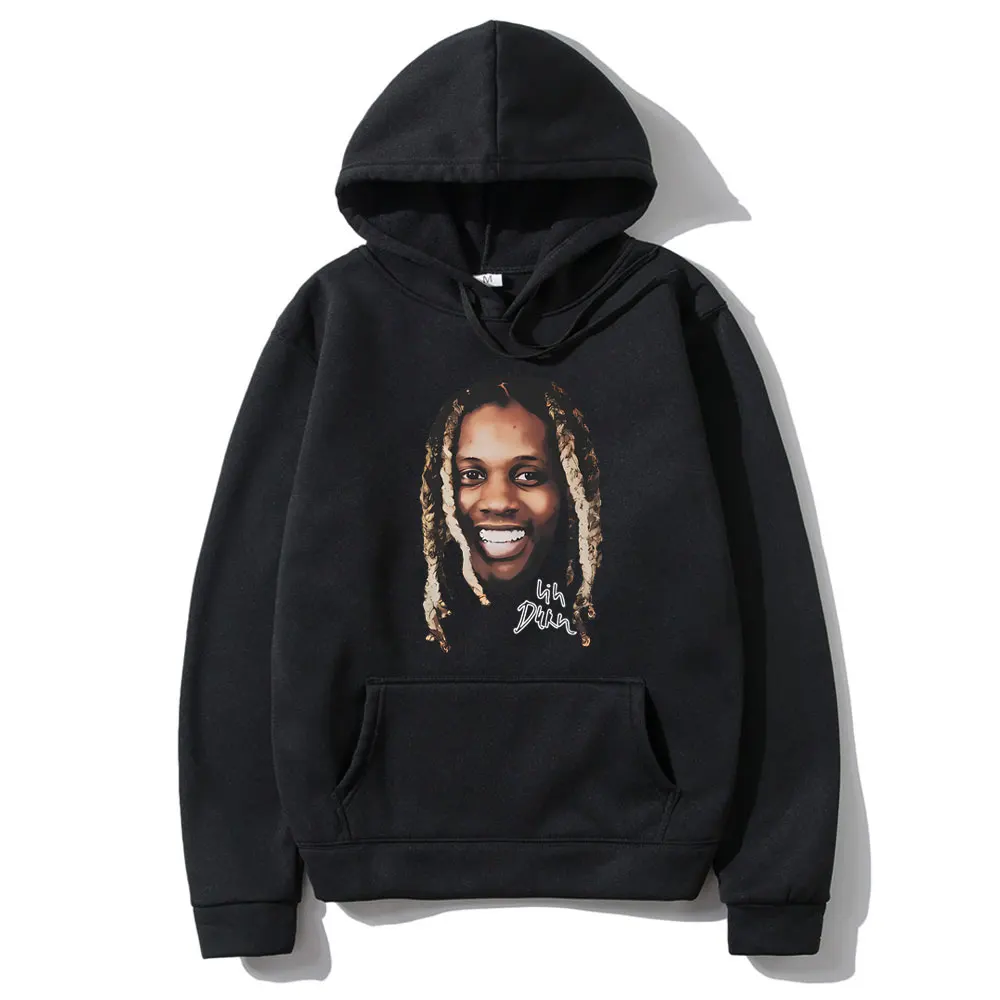 

Rapper Lil Durk Head Graphic Hoodie Men Women Fashion Oversized Hooded Sweatshirt Male Vintage Hip Hop Cool Streetwear Hoodies