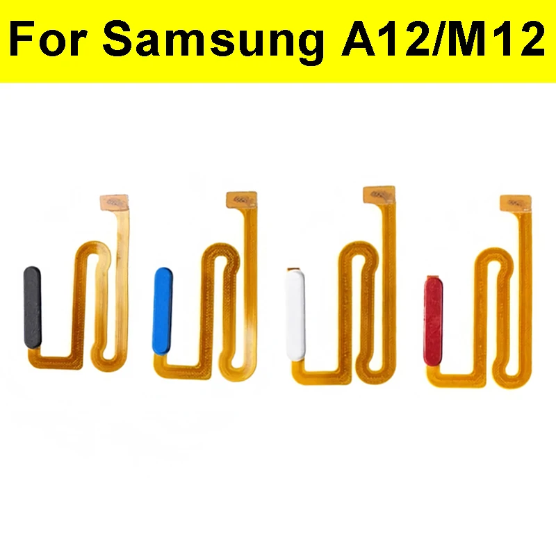 For Samsung Galaxy A12 A125 M12 M127 SM-M127F SM-A225F Fingerprint Touch ID Connector Flex Cable With Power Button Parts