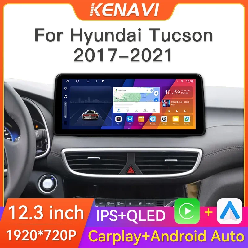 

12,3-дюймовый 2-дюймовый автомобильный стереорадио на базе Android для Hyundai Tucson 2017-2021, мультимедийный видеоплеер, навигация, головное устройство GPS Carplay без DVD с экраном, интеллектуальные системы