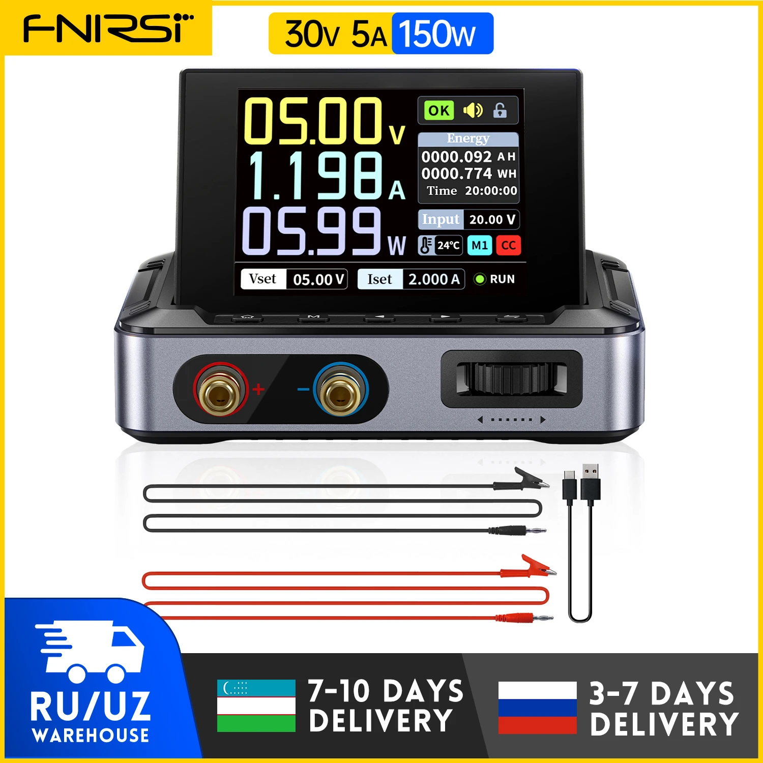 FNIRSI DPS-150 30V 5A para carregar um telefone celular, adequado para entusiastas de DIY e placa de circuito R&D