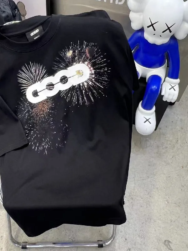 

Faionable ort Sve T-irt ex Cotton Crew Ne Print Logo Lettering Summer Trendy Clothing Goodbrand 25SS