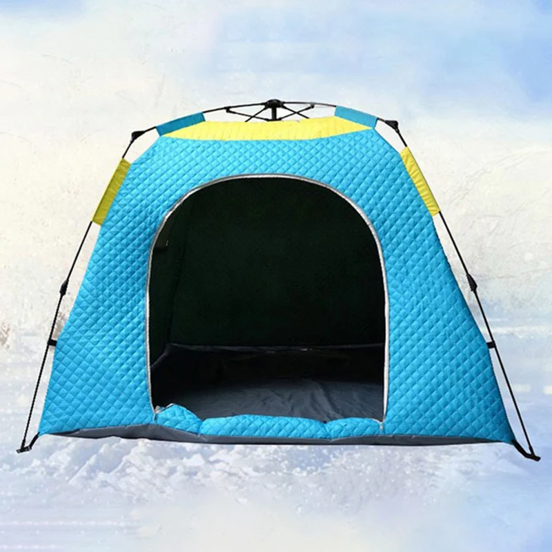 プロの氷釣りテント,厚い詰め物,綿の層,保温,油圧式,自動屋外カモフラージュ,1.7m