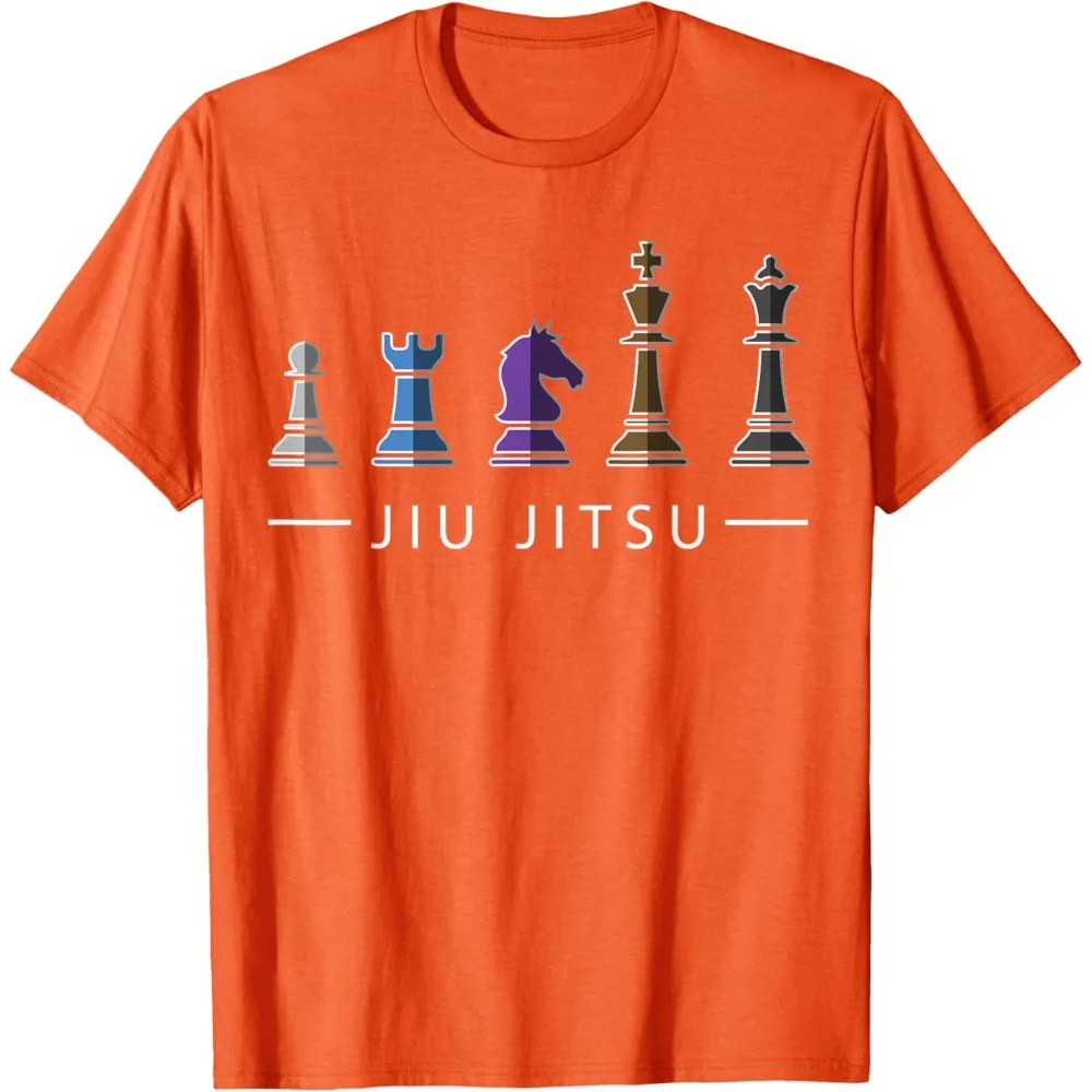 مضحك BJJ البرازيلي التي شيرت جيو جيتسو الشطرنج حزام المقاتلة MMA الهدايا المحملة فضفاضة س الرقبة رائجة البيع القمم الرجال النساء القطن قصير الأكمام #4