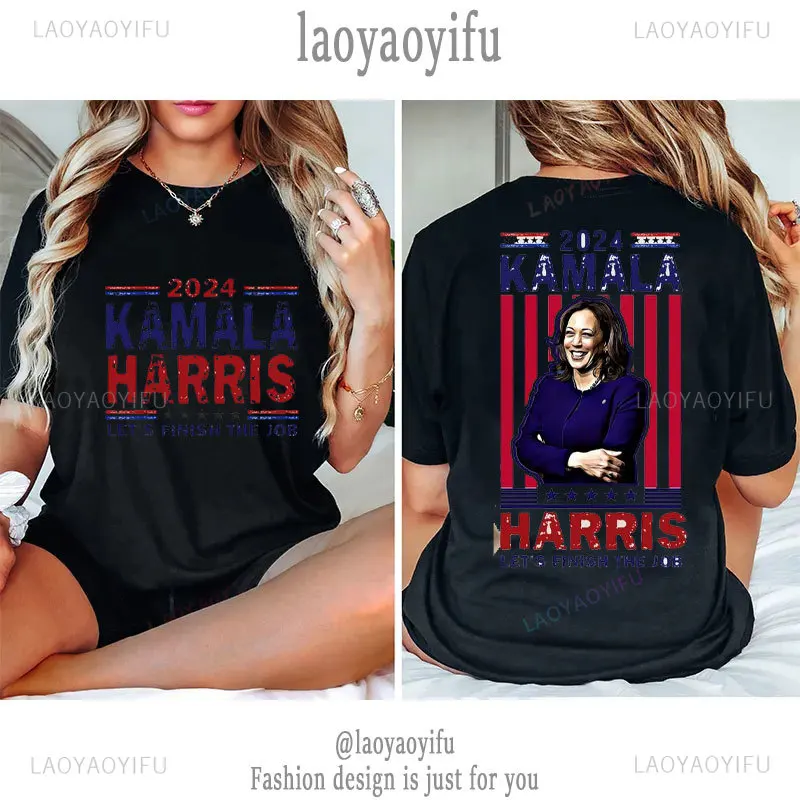 Kamala Harris for President Elections 2024 Printed T-shirt Your Vote Your Voice Every Vote Counts Woman Man Cotton Tshirt Male