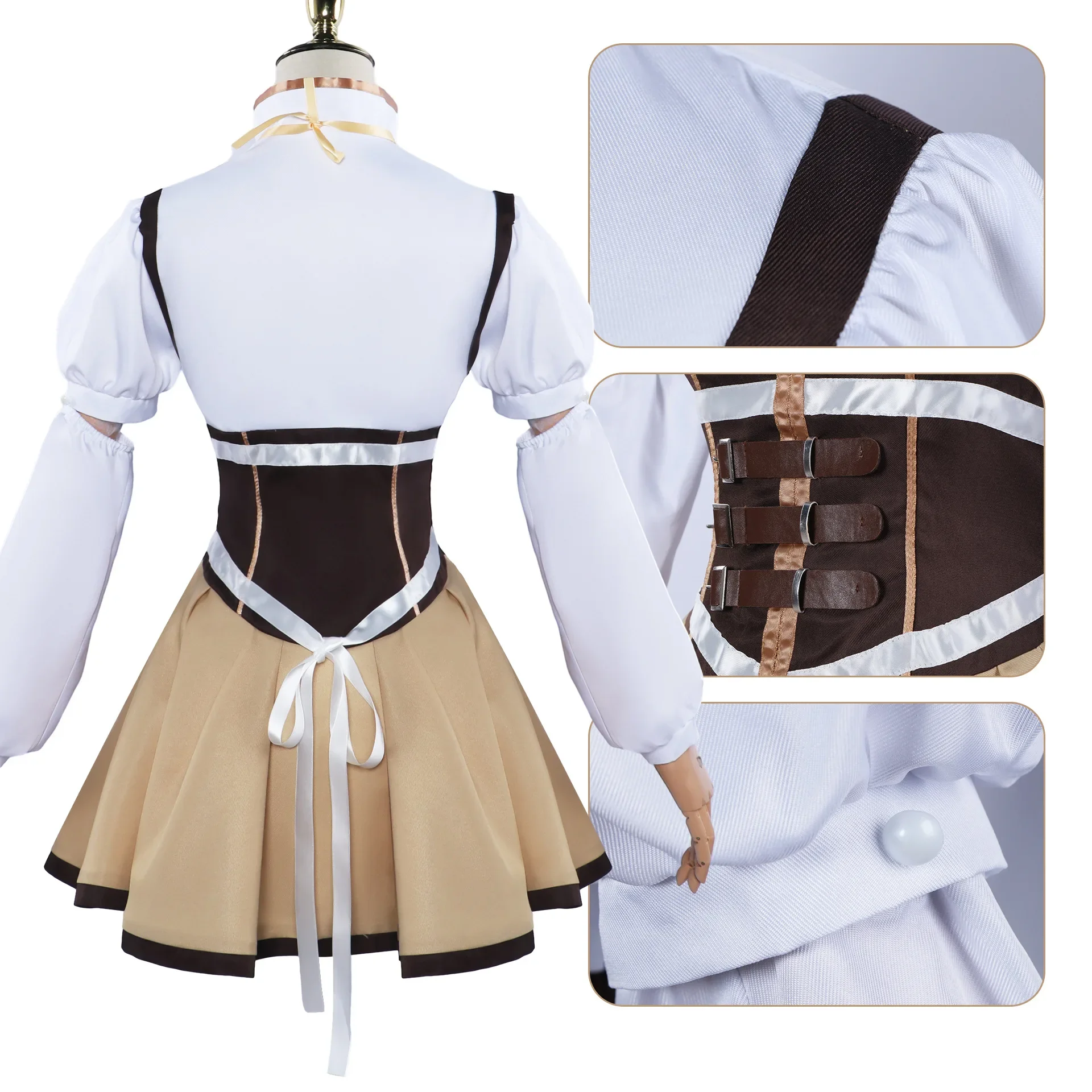 Disfraz de Cosplay de Tomoe Mami, disfraz de Anime Puella Magi Madoka Magica, peluca, sombrero, trajes, Halloween, Carnaval, Rave, vestido de juego de rol para niñas y mujeres